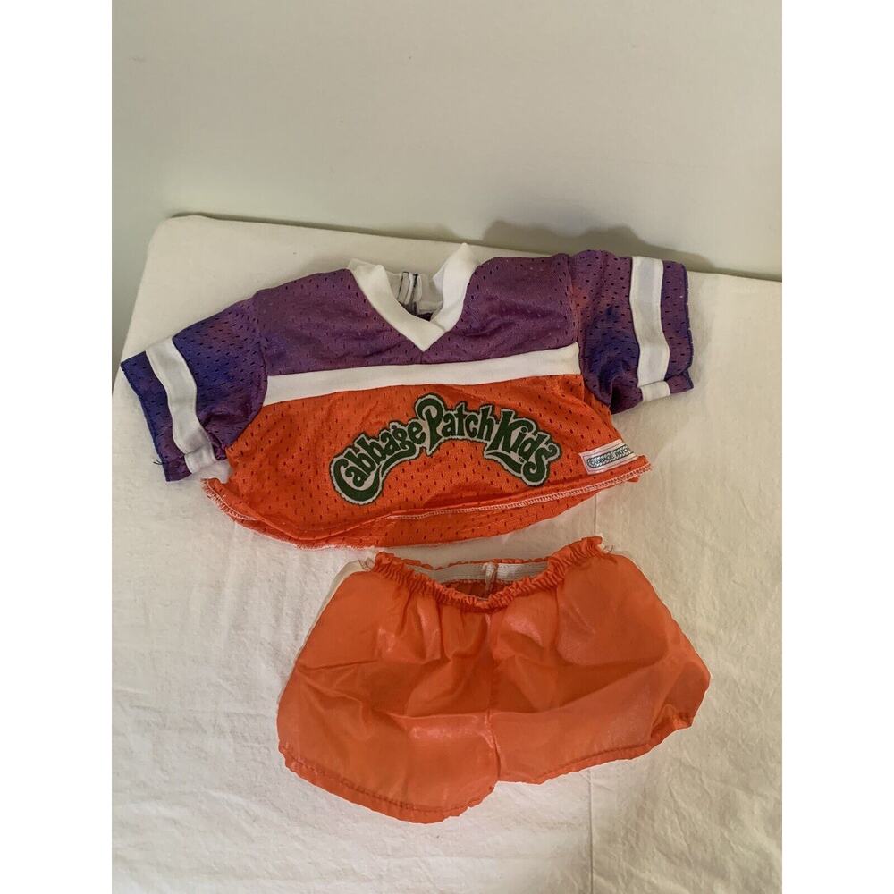 Cabbage Patch Kids Football Jersey Outfit With Pads Orange Purple Vintage Coleco